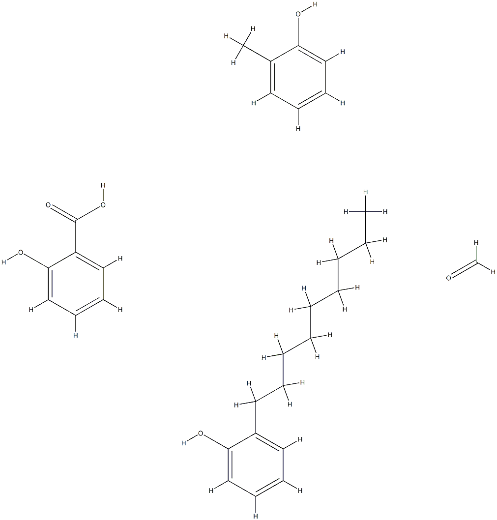 Benzoic acid, 2-hydroxy-, polymer with formaldehyde, 2-methylphenol and nonylphenol Struktur