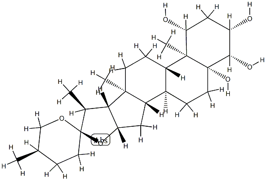 (25R)-5β-Spirostane-1β,3β,4β,5-tetrol Struktur