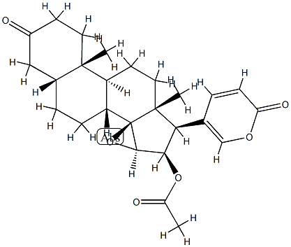 3-Oxo-16β-acetoxy-14,15β-epoxy-5β-bufa-20,22-dienolide Struktur