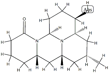 (3R)-1,2,3,3aα,4,5,6,6aβ,7,7aβ,8,9,10,12aα-Tetradecahydro-3β-hydroxy-5α-methyl-11H-pyrido[1',2':3,4]pyrimido[2,1,6-de]quinolizin-11-one Struktur