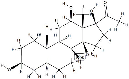 (17S)-3β,8,12β,14β,17-Pentahydroxy-5α-pregnan-20-one Struktur