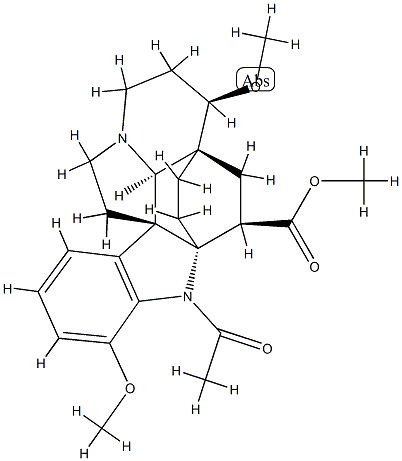 (2α,5α)-1-Acetyl-6β,17-dimethoxyaspidofractinine-3β-carboxylic acid methyl ester Struktur