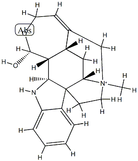 (17R)-19,20-Didehydro-17,18-epoxy-17-hydroxy-4-methylcuran-4-ium Struktur