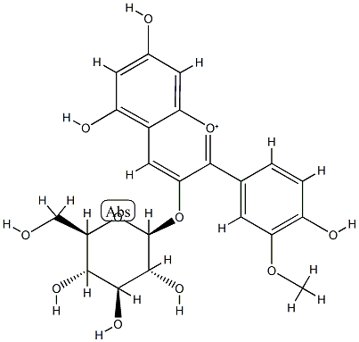 3'-O-methylcyanidin 3-O-beta-D-glucoside Struktur