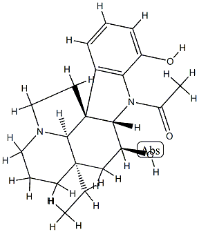 1-Acetylaspidospermidine-3α,17-diol Struktur