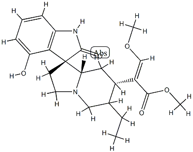 (7S,16E,20α)-16,17-Didehydro-9-hydroxy-17-methoxy-2-oxocorynoxan-16-carboxylic acid methyl ester Struktur