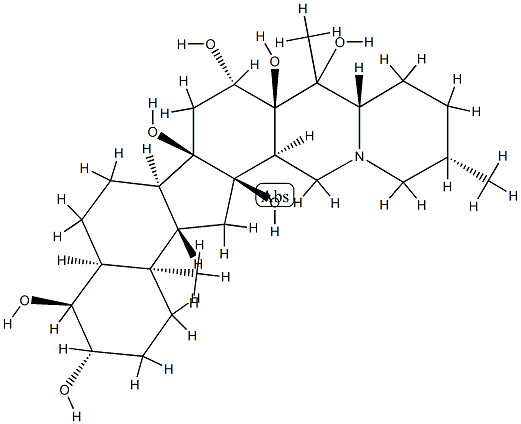 Cevane-3β,4α,12,14,16β,17,20-heptol Struktur