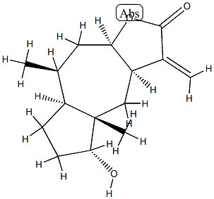 (3aR,7aα,9aα)-3aα,4,4a,5,6,7,7a,8,9,9a-Decahydro-4aβ,8β-dimethyl-3-methylene-5α-hydroxyazuleno[6,5-b]furan-2(3H)-one Struktur