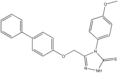 s-Triazole-2-thiol, 5-(4-biphenoxymethyl)-1-(p-methoxyphenyl)- Struktur