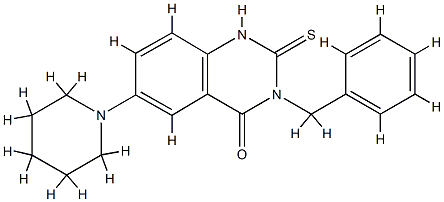 3-benzyl-6-piperidin-1-yl-2-sulfanylidene-1H-quinazolin-4-one Struktur