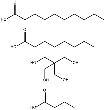 Decanoic acid, mixed esters with butyric acid, octanoic acid and pentaerythritol Struktur