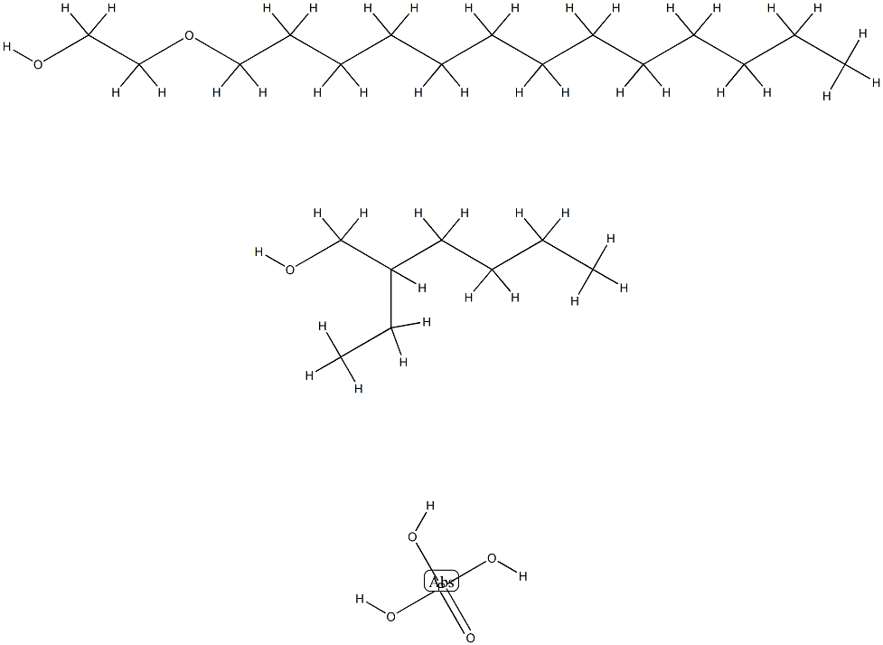 Phosphoric acid, mixed esters with 2-ethyl-1-hexanol and polyethylene glycol monotridecyl ether Struktur