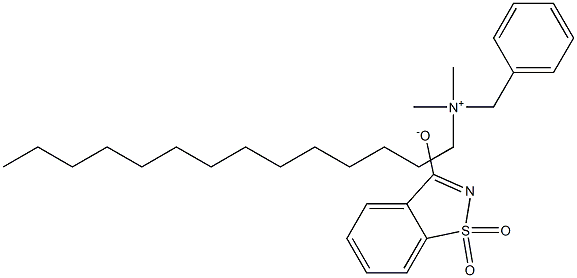 Quaternary ammonium compounds, benzyl-C12-18-alkyldimethyl, salts with 1,2-benzisothiazol-3(2H)-one 1,1-dioxide (1:1) Struktur