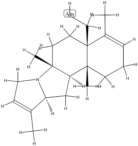 (13α)-4,8,17-Trimethyl-14-aza-C,18-dinor-5β-androsta-3,16-diene-5-methanol Struktur