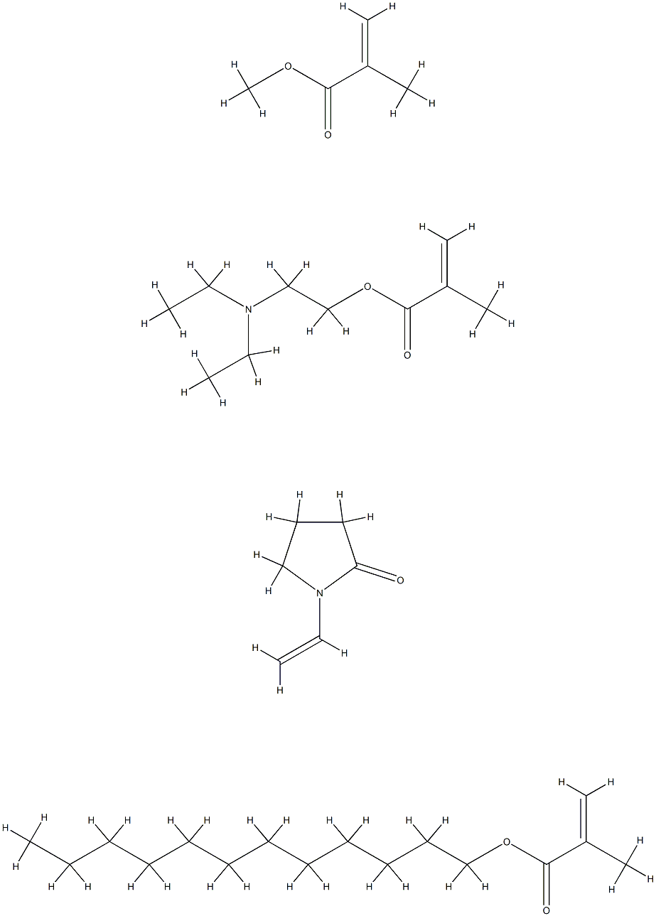 2-Propenoic acid, 2-methyl-, 2-(diethylamino)ethyl ester, polymer with dodecyl 2-methyl-2-propenoate, 1-ethenyl-2-pyrrolidinone and methyl 2-methyl-2-propenoate Struktur