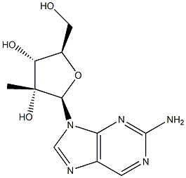 (2R,3R,4R,5R)-2-(2-アミノ-9H-プリン-9-イル)-5-(ヒドロキシメチル)-3-メチルテトラヒドロフラン-3,4-ジオール 化學(xué)構(gòu)造式