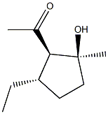 Ethanone, 1-[(1R,2S,5S)-5-ethyl-2-hydroxy-2-methylcyclopentyl]-, rel- (9CI) Struktur