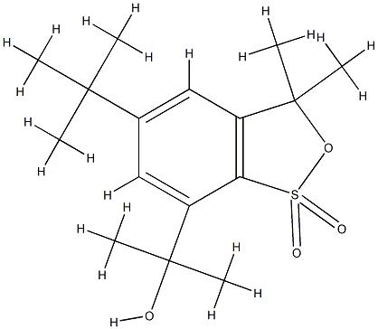 2-(7,7-dimethyl-9,9-dioxo-4-tert-butyl-8-oxa-9$l^{6}-thiabicyclo[4.3.0 ]nona-2,4,10-trien-2-yl)propan-2-ol Struktur