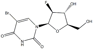 2,4(1H,3H)-Pyrimidinedione, 5-bromo-1-(2-deoxy-2-fluoro-β-D-arabinofuranosyl)- Struktur