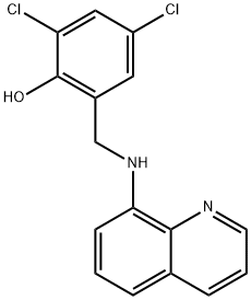 2,4-dichloro-6-[(quinolin-8-ylamino)methyl]phenol Struktur