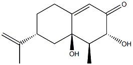 (3R)-4,4a,5,6,7,8-Hexahydro-3α,4aβ-dihydroxy-4β-methyl-6α-(1-methylethenyl)naphthalen-2(3H)-one Struktur