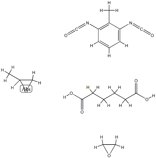 Hexanedioic acid, polymer with 1,3-diisocyanatomethylbenzene, methyloxirane and oxirane Struktur