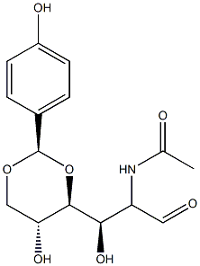 N-acetyl-4,6-(4-oxy-benzylidene)glycosamine Struktur