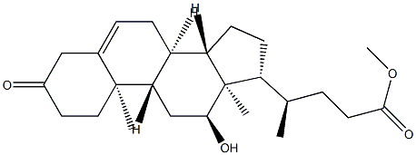 12α-Hydroxy-3-oxochol-5-en-24-oic acid methyl ester Struktur