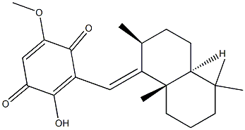 2-Hydroxy-5-methoxy-3-[[(1E,2S,4aα)-decahydro-2β,5,5,8aβ-tetramethylnaphthalen-1-ylidene]methyl]-2,5-cyclohexadiene-1,4-dione Struktur