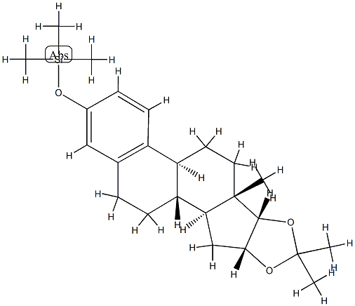 16α,17α-[Isopropylidenebis(oxy)]-3-(trimethylsiloxy)-1,3,5(10)-estratriene Struktur