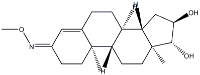 16α,17β-Dihydroxyandrost-4-en-3-one O-methyl oxime Struktur