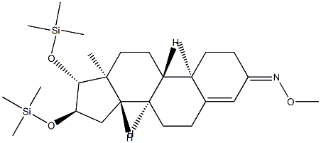 16α,17β-Bis(trimethylsiloxy)androst-4-en-3-one O-methyl oxime Struktur