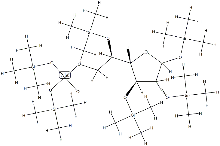 1-O,2-O,3-O,5-O-Tetrakis(trimethylsilyl)-D-galactofuranose phosphoric acid bis(trimethylsilyl) ester Struktur