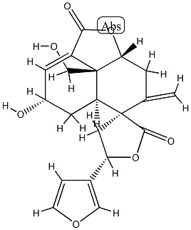 (3S,4'S,5S)-5-(3-Furyl)-4,5,5',5'aβ,7',8',8'aα,8'b-octahydro-4'β-hydroxy-8'bα-hydroxymethyl-7'-methylenespiro[furan-3(2H),6'-[6H]naphtho[1,8-bc]furan]-2,2'(4'H)-dione Struktur