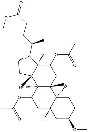 3α-Methoxy-7,12-bis(acetyloxy)-5β-cholan-24-oic acid methyl ester Struktur