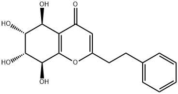 (5S)-5,6,7,8-テトラヒドロ-5α,6β,7β,8α-テトラヒドロキシ-2-(2-フェニルエチル)-4H-1-ベンゾピラン-4-オン 化學(xué)構(gòu)造式