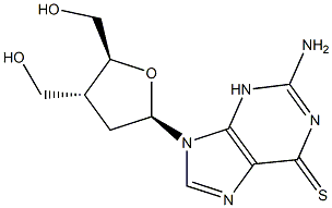 6-thioguanine-alpha-2,3-dideoxy-3-(hydroxymethyl)-D-erythro-pentafuranose Struktur