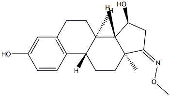 3,15α-Dihydroxy-1,3,5(10)-estratrien-17-one O-methyl oxime Struktur