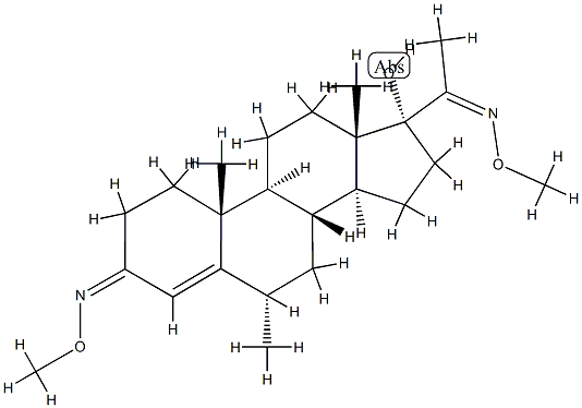 17-Hydroxy-6α-methylpregn-4-ene-3,20-dione bis(O-methyl oxime) Struktur