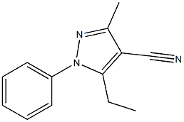 1H-Pyrazole-4-carbonitrile,5-ethyl-3-methyl-1-phenyl-(9CI) Struktur