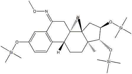 3,16α,17β-Tris(trimethylsiloxy)-1,3,5(10)-estratrien-6-one O-methyl oxime Struktur