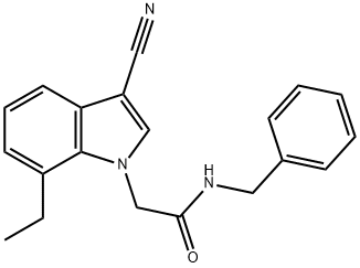 N-benzyl-2-(3-cyano-7-ethyl-1H-indol-1-yl)acetamide Struktur