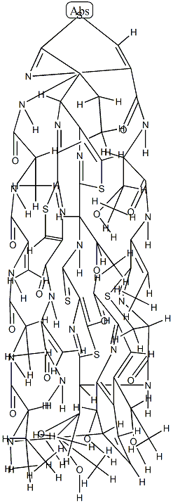 (5S)-26'-Deoxo-5,28-dihydro-26'-thioxo-21-de(1-carbamoylethenyl)siomycin A Struktur