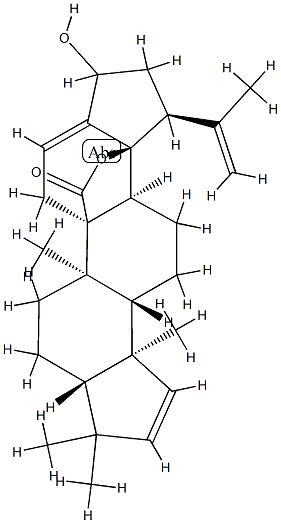 18,22-Dihydroxy-A(1),28-dinorlupa-2,16,20(29)-trien-27-oic acid γ-lactone Struktur