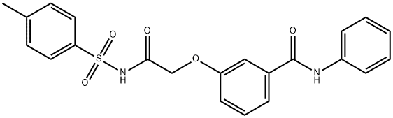 3-(2-{[(4-methylphenyl)sulfonyl]amino}-2-oxoethoxy)-N-phenylbenzamide Struktur