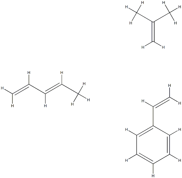 Ethenylbenzene polymer with 2-methyl-1-propene and 1,3-pentadiene Struktur