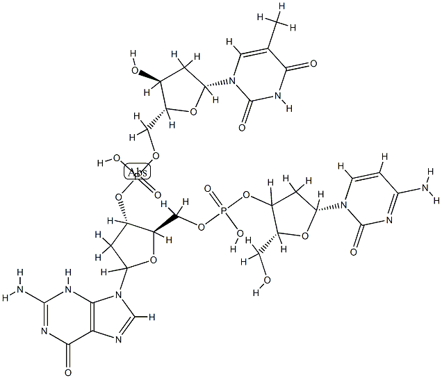 deoxy(cytidylyl-guanylyl-thymidylic acid) Struktur