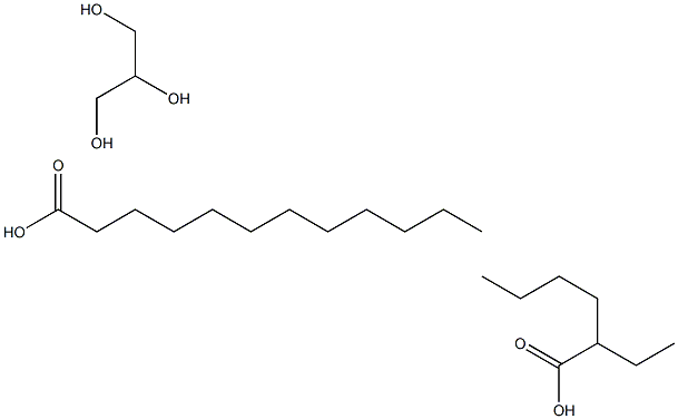 Dodecanoic acid, mixed esters with 2-ethylhexanoic acid and trimethylolpropane Struktur