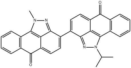 1-Methyl-1'-(1-methylethyl)[3,3'-bianthra[1,9-cd]pyrazole]-6,6'(1H,1'H)-dione Struktur