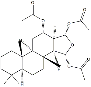 (13α)-12α,15α,17α-Triacetoxy-4,4,8-trimethyl-18-nor-16-oxa-5α-androstane Struktur